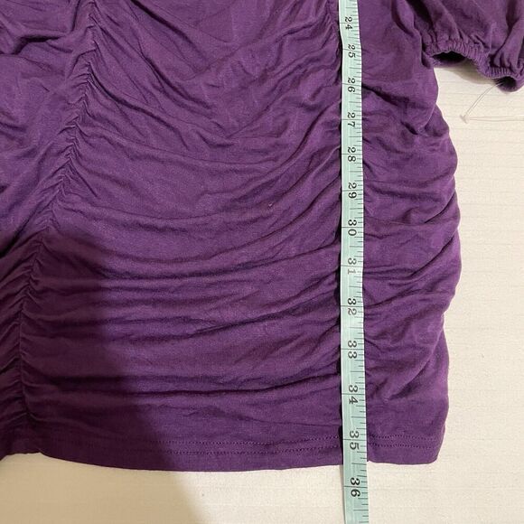 Y2K Purple Babydoll ruched long sleeve bodycon Dress M Whimsigoth Witchy Grunge - Picture 4 of 6